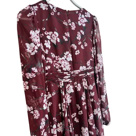 Leena for Mac Duggal Floral Chiffon Red Gown From Rent The Runway Size: XS 0 - Picture 9 of 13